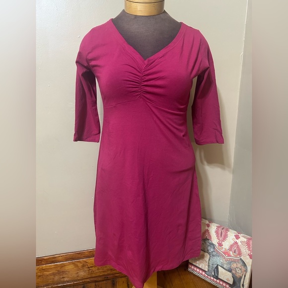 Global Girlfriend Organic Better Than Basic Pink  Dress Sz L Minimalist - Picture 2 of 8